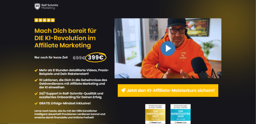 /kffltmstr "KI Affiliate Meisterkurs" Verkaufsseite